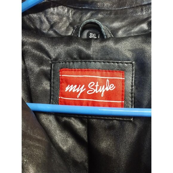 My Style 3XL Black Leather Victorian Gothic Coat W/Double-Breasted Buttons & Cor - Picture 3 of 13